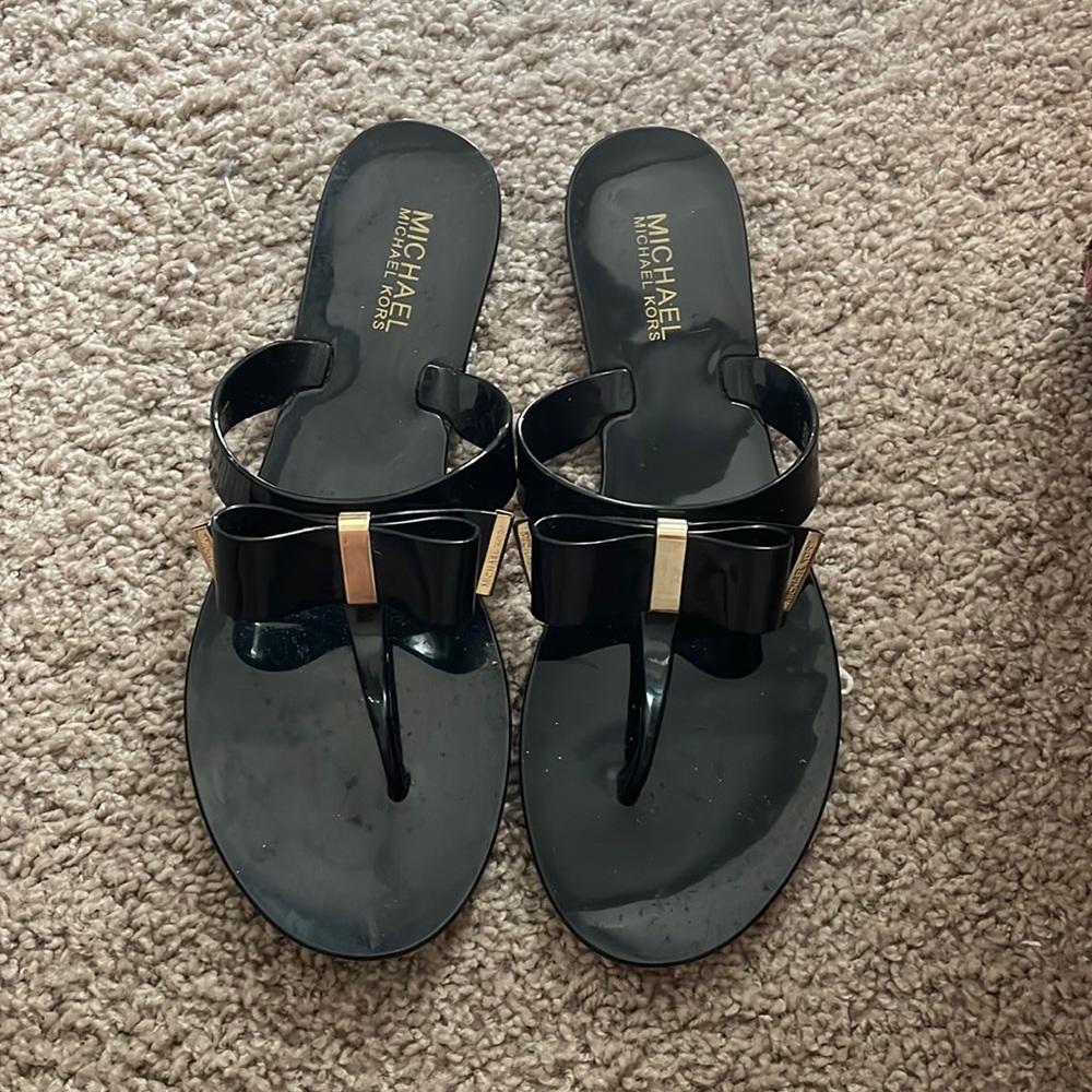 Michael Kors black sandals with bow